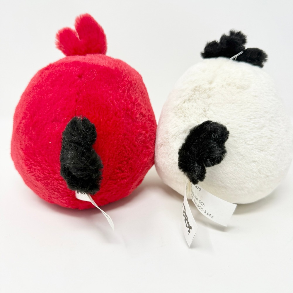 Angry Birds Plush Toy Set Red Bird and White Bird Rovio Game Characters 2010 - Picture 2 of 12